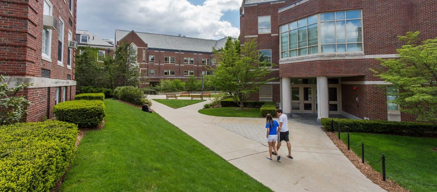 students walking on the law campus